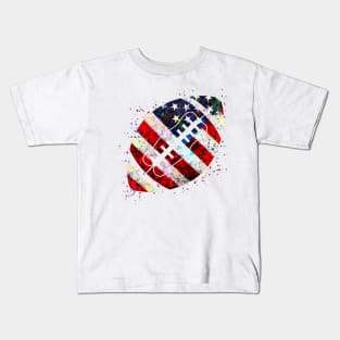 American Football Ball Watercolor Silhouette Kids T-Shirt